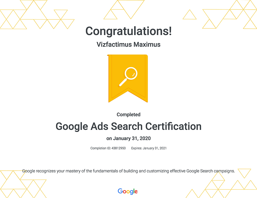 Shanklin - Google Ads Certification